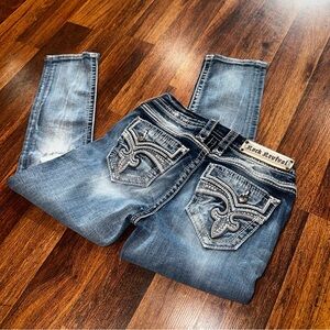 Rock Revival Distressed Denim Cropped Jeans